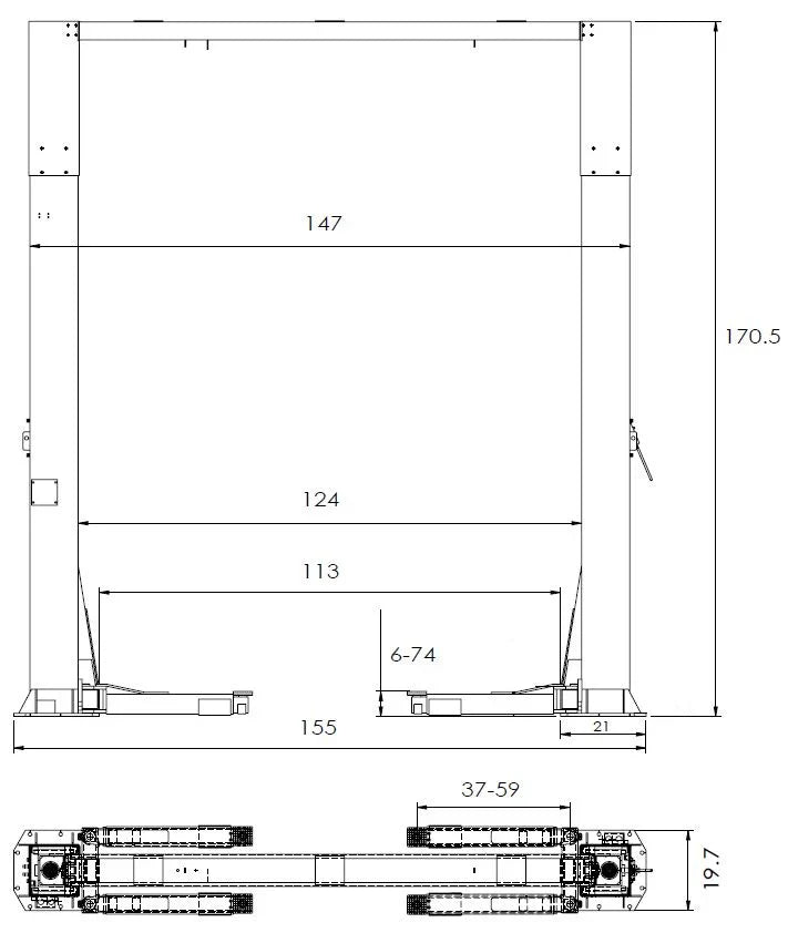 Triumph NTO-20S 20,000lb Two Post Vehicle Lift